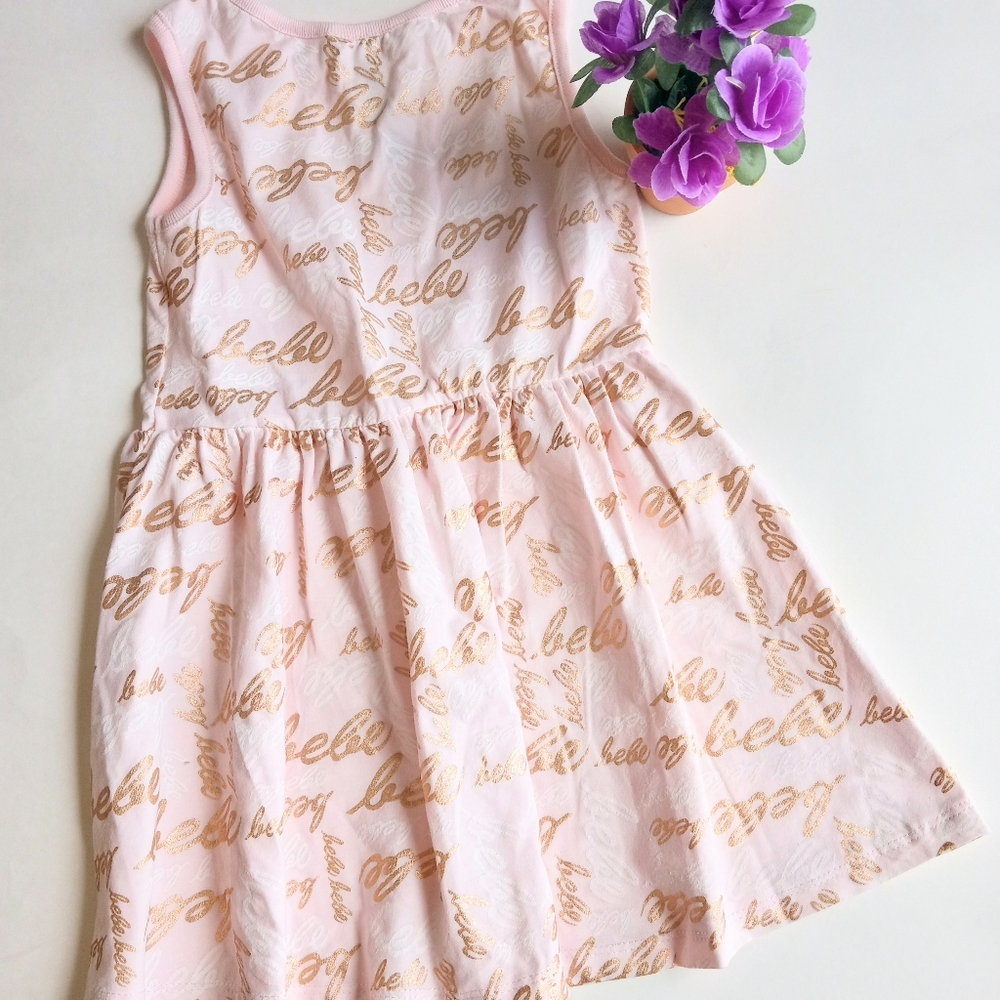 Bebe girls dress pink & Gold 4T - Picture 2 of 5